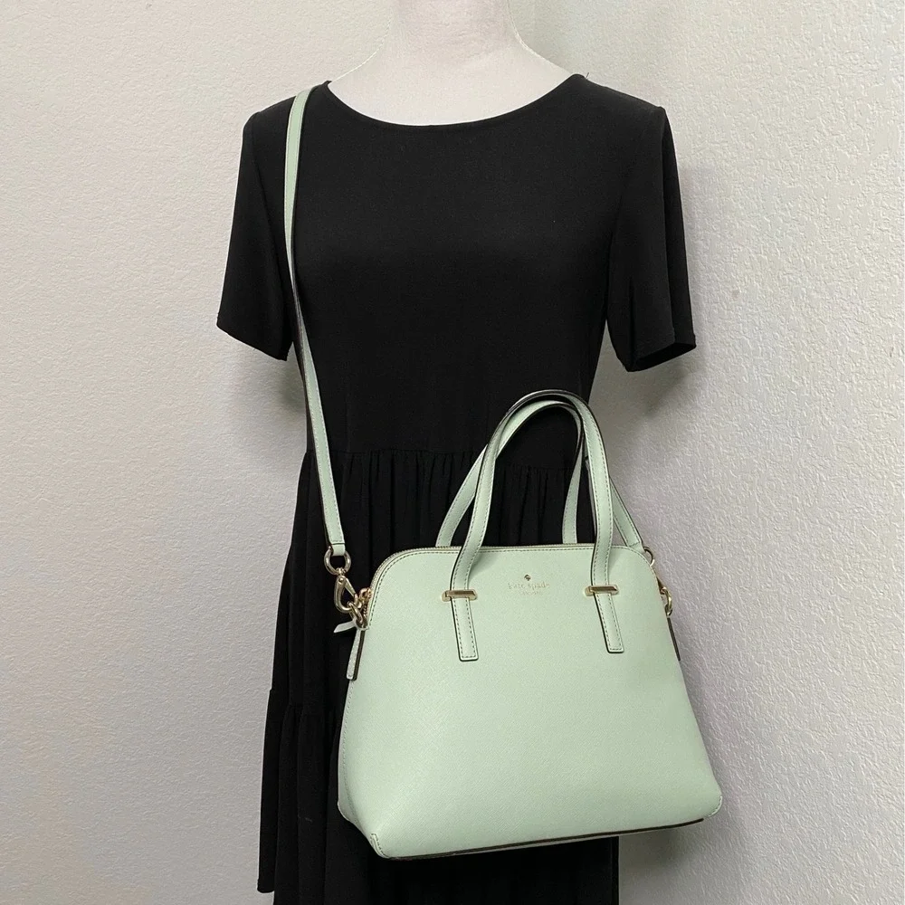 Kate Spade Cedar Street Maise Satchel in Mint Mojito Saffiano Leather Dome Bag - Picture 6 of 11